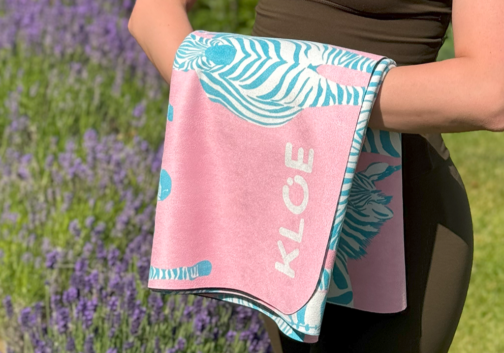 Zebras in Pink csúszásmentes Jóga törölköző