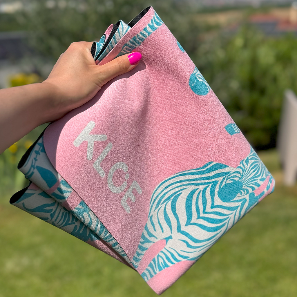 Zebras in Pink csúszásmentes Jóga törölköző